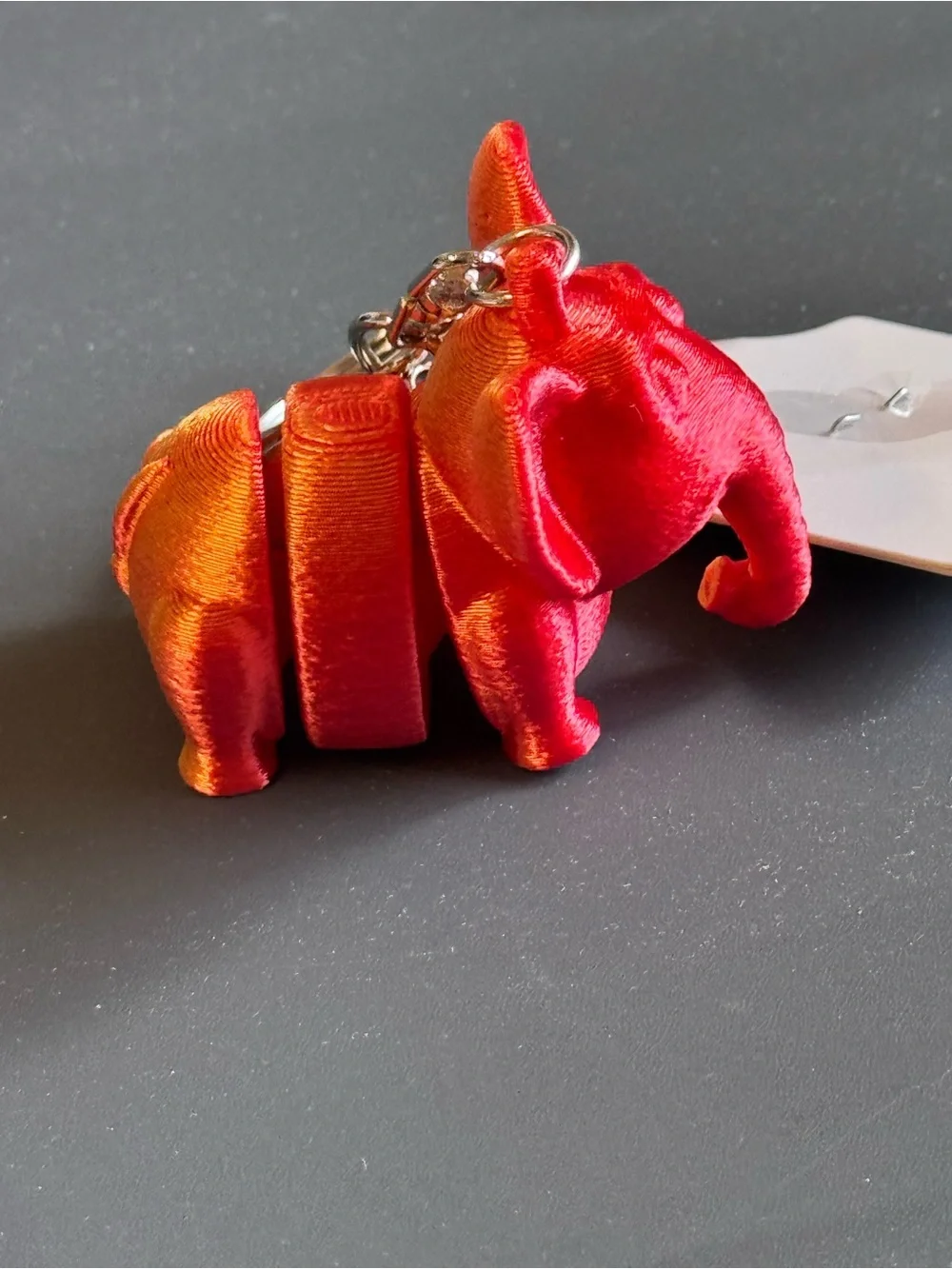 NWT 3D Printed Articulated Elephant Keychain Red Orange Fidget Toy Bag Charm